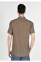 Regular Fit Shirt Neck Printed Men's Beige Short Sleeve Shirt - 2