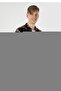Regular Fit Viscose Shirt Neck Printed Pocketless Men's Black Short Sleeve Shirt