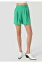 Regular Fit High Waist Women's Green Shorts - 6