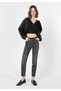 Slim Fit Mid Waist Straight Leg Women's Denim Jean Pants