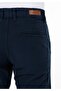Slim Fit Mid-Waist Straight Leg Men's Navy Blue Unlined Trousers - 6