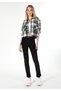 Regular Fit Shirt Neck Plaid Women's Green Long Sleeve Shirt