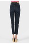 Mom Fit High Waist Slimming Leg Women's Dark Indigo Jean Pants - 2