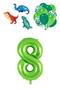 8-Year-Old Dinosaur Set; Number Foil, 3 Mini Dinosaurs and 10 Balloons - 2