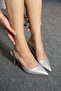 Sefat Women's Patent Leather Heel Shoes with Open Back Corner Elastic Comfortable Sole - 3