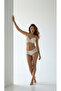Women's Cream Plus Size C Cup Shaping / Sculpting Unpadded Lace Bottom Top Bra Set - 2