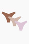 Dusty Rose Light Brown Dark Brown 3-Piece Laser Non-Marking V Shape Brazilian Panties - 5