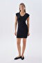 Women's Black Fitted Sleeveless Mini Dress
