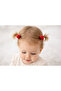 D’Arya Red Pompom 2-Piece Elastic Hair Clips for Babies and Girls Dd104