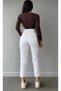 By-7678 Skinny Jeans Women's Power Stretch Fabric High Waist White High Waist Mom Jeans S Skinny Leg Jeans - 2