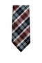 Burgundy Navy Blue Plaid Patterned 7 cm Wide Slim Tie - 4
