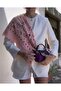 Kujten Model Textured Light Pink Textured Four Seasons Thin 70*70 Scarf - 6