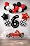 6 Year Old Race Car Themed Birthday Party Celebration Balloon Set