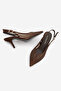 Women's Stiletto Pointed Toe Transparent Mesh Strap Classic Heeled Shoes Vimola Brown Suede - 8