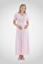 Women's Powder Special Design Lace Buttoned Maternity Maternity Dressing Gown Nightgown Set - 7