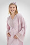 Women's Dusty Rose Special Design Lace Buttoned Maternity Maternity Dressing Gown Nightgown Set - 5