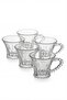 Set of 6 Glass Cups with Beaded Handles 100 Ml, Height 8 Cm, Mouth Diameter 7.5 cm Stylish Design - 8