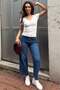 Ecru V-Neck Lace Pack Slim Fit Women's T-Shirt Mg2683 - 6