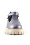 Genuine Leather Platinum Cream Sole Flower Detailed Girls' Casual Shoes - 4