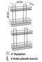 Black 4-Tier Bathroom Shelf Stainless Adhesiveness Wall Organizer - Shower Shampoo Rack Organizer - 6