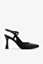 جلد طبيعي أسود مفتوح الكاحل بحزام خنجر - 5