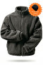 Men's Heat Thermal Underwear Outer Sherpa Autumn Winter Full Zip Plush Fleece Sweatshirt