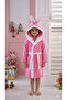 Cute Rabbit Ears Children's Bathrobe in Renga Color - Absorbent Cotton Boucle Towel