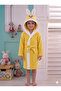 Cute Rabbit Ears Children's Bathrobe in Renga Color - Absorbent Cotton Boucle Towel