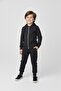 Boy's Zipper Closure Hooded Transitional Tracksuit Set M00765 Smoked