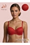 3-Piece Strapless Lace Silicone Padded Red Push-Up Bra - 3