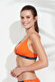 Women's Orange Wide Triangle Bikini Top - 4