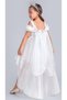 Girl's Off Shoulder Detailed Sparkly Princess Dress M00760 White - 5