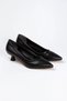Women's Black Faux Leather Skin Short Goblet Heels Comfortable and Stylish Stiletto - 3