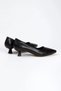 Women's Black Faux Leather Skin Short Goblet Heels Comfortable and Stylish Stiletto - 4