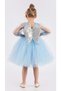 Winged Girl's Chiffon Sleeve Evening Dress Mnk0534 Blue - 5