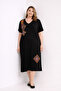 Women's Plus Size Black, Embroidered Relaxed Cut Dress 65N39442 - 3