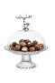 وعاء أنيق للحلويات والفواكه بقاعدة زجاجية وغطاء أكريليك