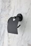 Black Wide Cover Toilet Roll Holder - 2