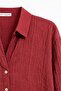 4642 Women's Epaulet Shirt with Collar, Burgundy - 2