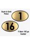 1 to 16 Ellipse Laser Black & Gold - Apartment Site -Apartment Hotel Office Door Number 10X7Cm