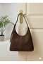 Women's Shoulder Bag Soft Exterior Textured Quality Craftsmanship Lined Eyelet Suede Leather Handbag with Zipper - 2