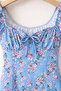 Blue Pink Floral Midi Slit Dress - 6