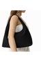 Black Suede Women's Shopper Shoulder Bag – Soft Form Vintage Model - 8