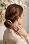 Large Women's Black Rubber Buckle with White Pearls
