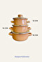 3-Piece Pot Set (12cm- 14cm- 16cm) Small Size Brown - 4