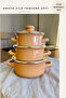 3-Piece Pot Set (12cm- 14cm- 16cm) Small Size Brown - 3