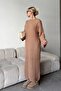 Women's Caramel Crew Neck Braided Midi Length Winter Knitwear Dress - 5