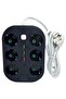 VE-22399 مقبس أسود مكون من 6 قطع بطول 1.5 متر مع 3 USB - 5