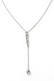 Long Y Necklace with Stone Detail – Silver Color Elegant and Sparkling Women's Design Lerosy Co.