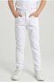 Gabardine Zippered Pocket Boys' Trousers M00790 White
